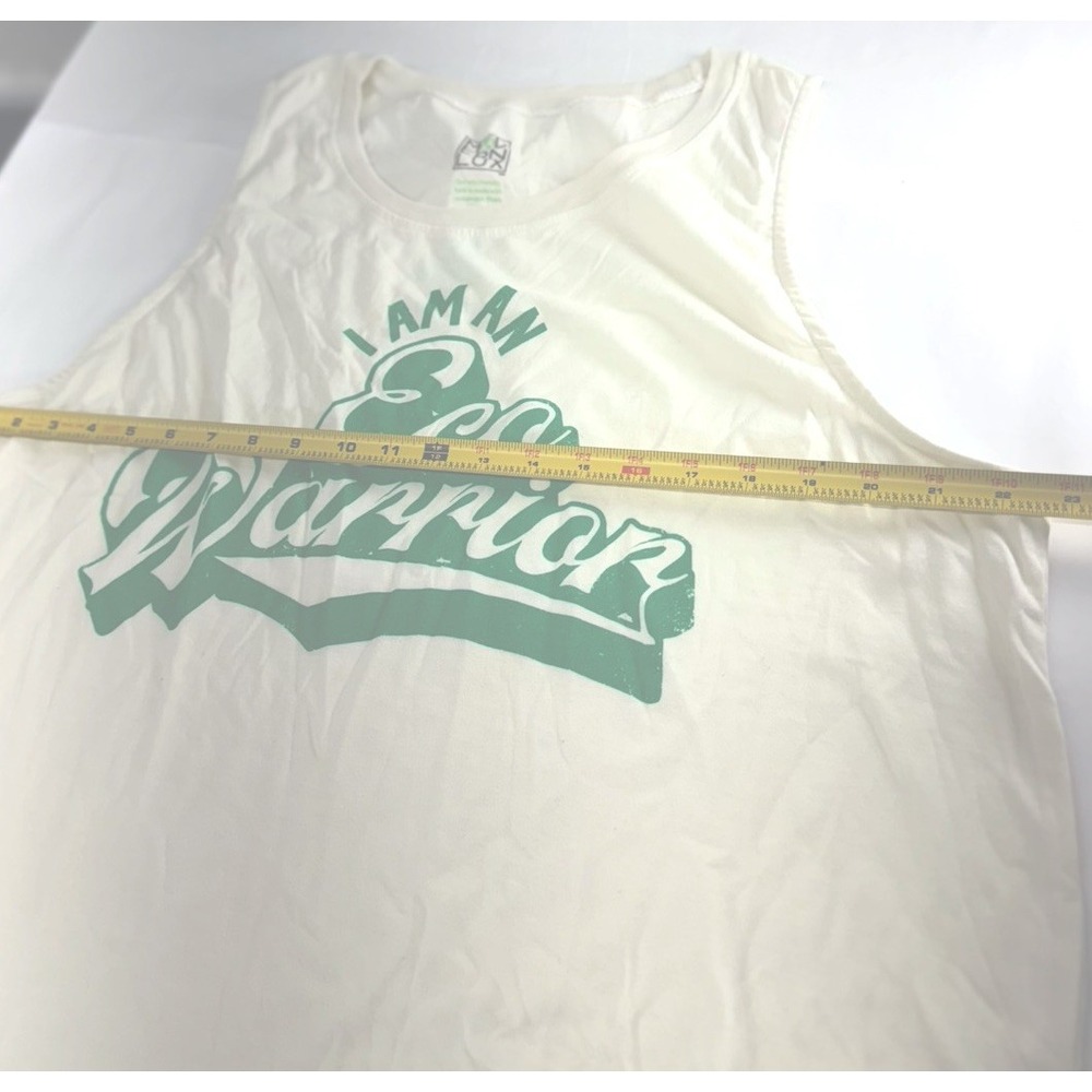 Modern LUX Eco Warrior Graphic Tank Top Women's White Sleeveless Cotton, Size 2X - Picture 3 of 7